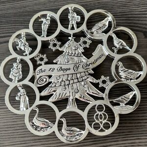 Silver Plated 12 Days of Christmas Trivet